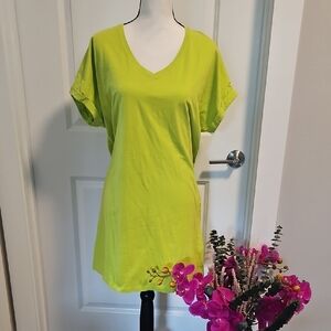 New York & Company Lime Green Oversized Midi Dress
